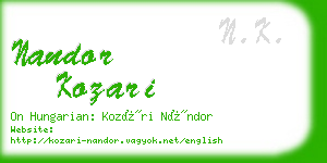 nandor kozari business card